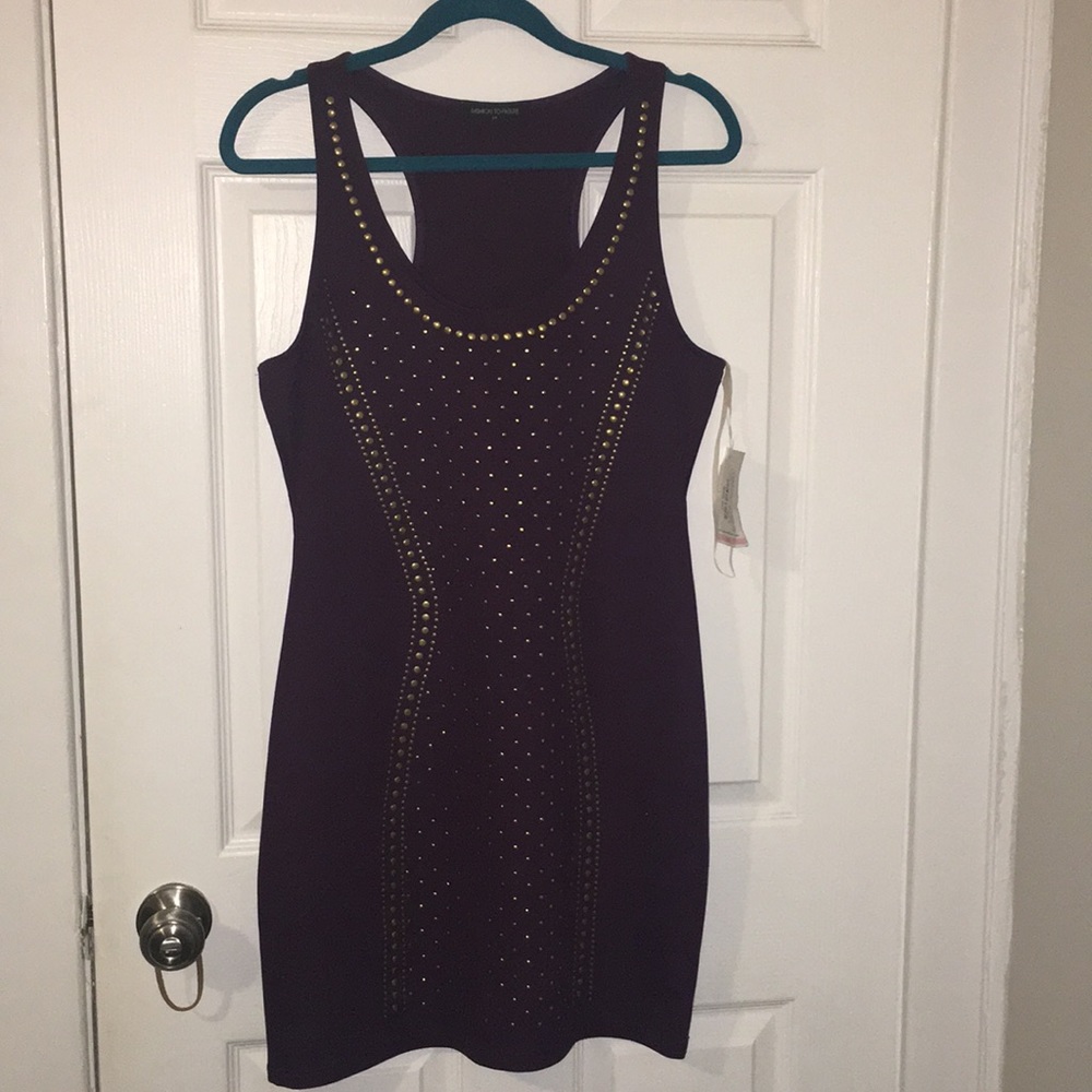Purple Racer Back Mini Dress